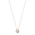 Collier acier doré rose ajouré nacre 50 cm - vue 1