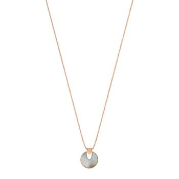 Collier acier doré rose ajouré nacre 50 cm