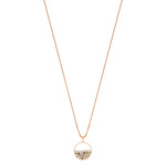 Collier acier doré rose ajouré nacre multicolore 47 cm - vue 1