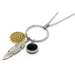 Collier acier et cristal - vue 1