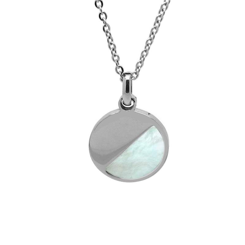 Collier acier et nacre - vue 1