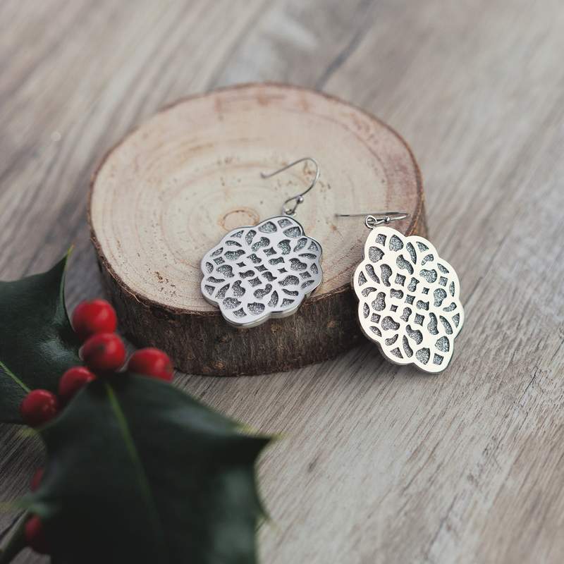 Boucles d oreilles acier - vue D3