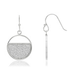 Boucles d'oreilles acier pendants motif pailleté - vue 1
