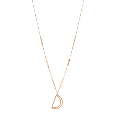 Collier acier doré rose 51 cm