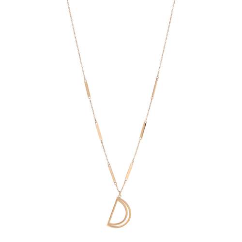Collier acier doré rose 51 cm
