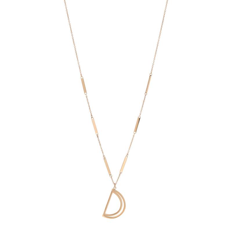 Collier acier doré rose 51 cm - vue 1