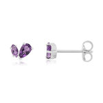 Boucles d'oreilles argent 925 améthystes - vue 1