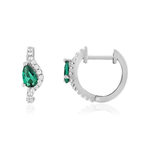 Boucles d'oreilles argent 925 pierres synthétiques vertes et zirconias - vue 1