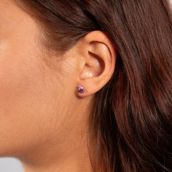 Boucles d'oreilles argent 925 grenats rhodolite améthystes et topazes blanches