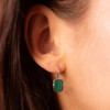 Boucles d'oreille argent 925 malachite - vue Vporté 1