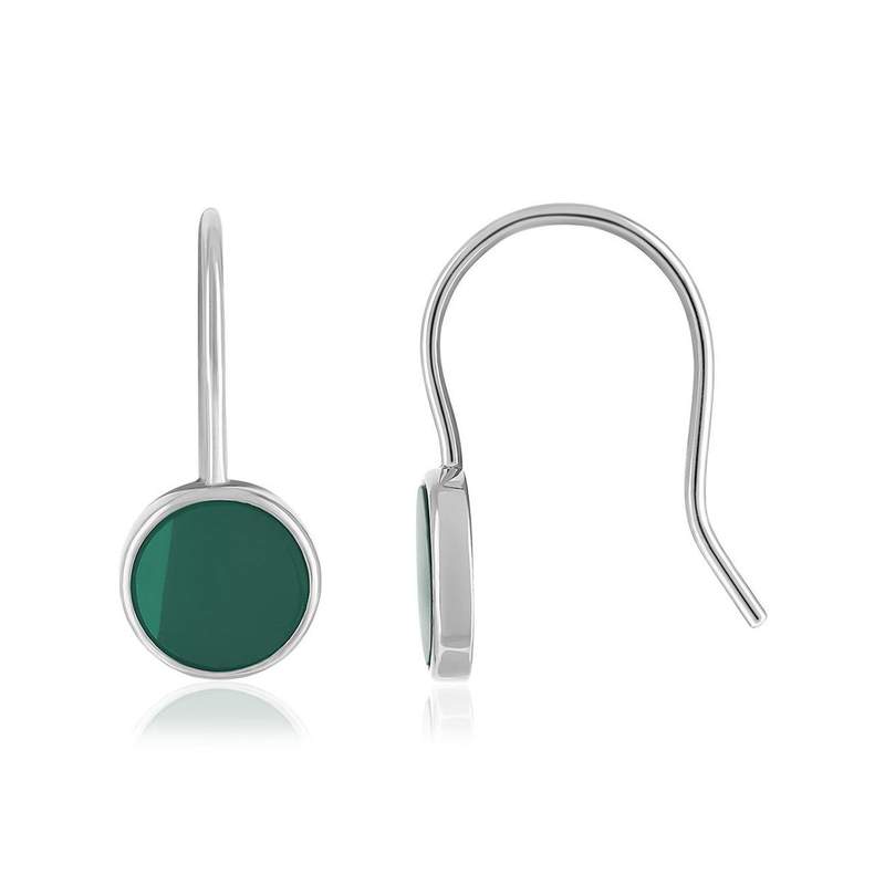 Boucles d'oreilles argent 925 malachite - vue 1