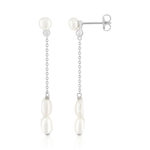 Boucles d'oreilles argent 925 perle de culture de chine - vue 1