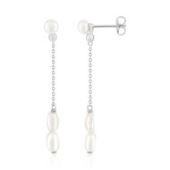 Boucles d'oreilles argent 925 perle de culture de chine