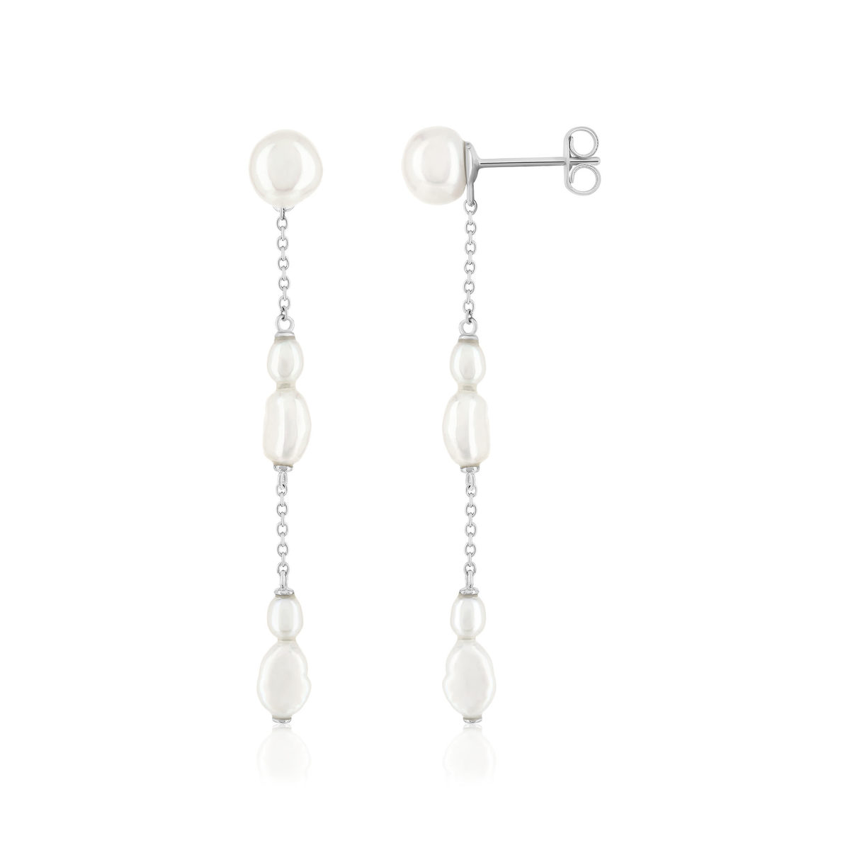 Boucles d'oreilles argent 925 perle de culture de chine