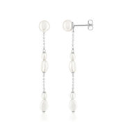 Boucles d'oreilles argent 925 perle de culture de chine