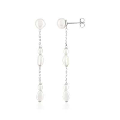 Boucles d'oreilles argent 925 perle de culture de chine - vue 1