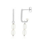 Boucles d'oreilles argent 925 perles d'eau douce et zirconias - vue 1