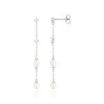 Boucles d'oreilles argent 925 perles d'eau douce et zirconias - vue 1