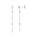 Boucles d'oreilles argent 925 perles d'eau douce et zirconias - vue 1