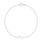 Bracelet argent 925 perles de Chine et zirconias 19cm - vue 1