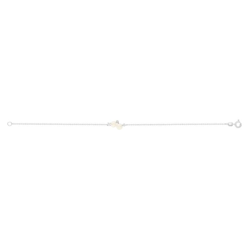 Bracelet argent 925 perles de Chine et zirconias 19cm - vue 2