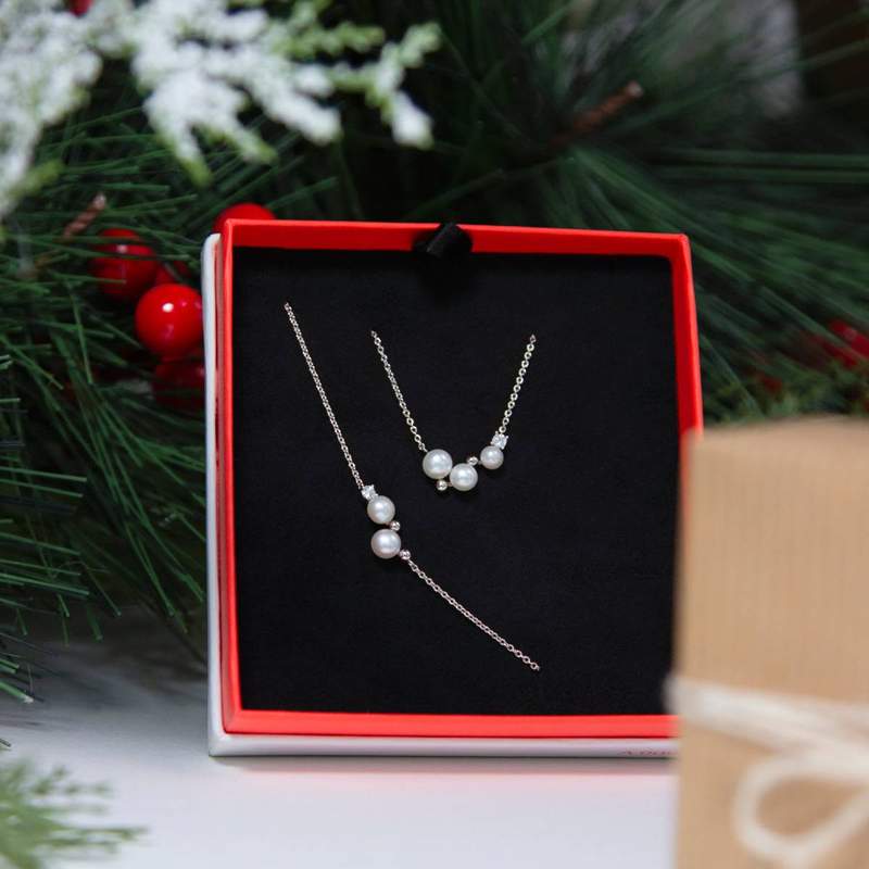 Bracelet argent 925 perles de Chine et zirconias 19cm - vue D1