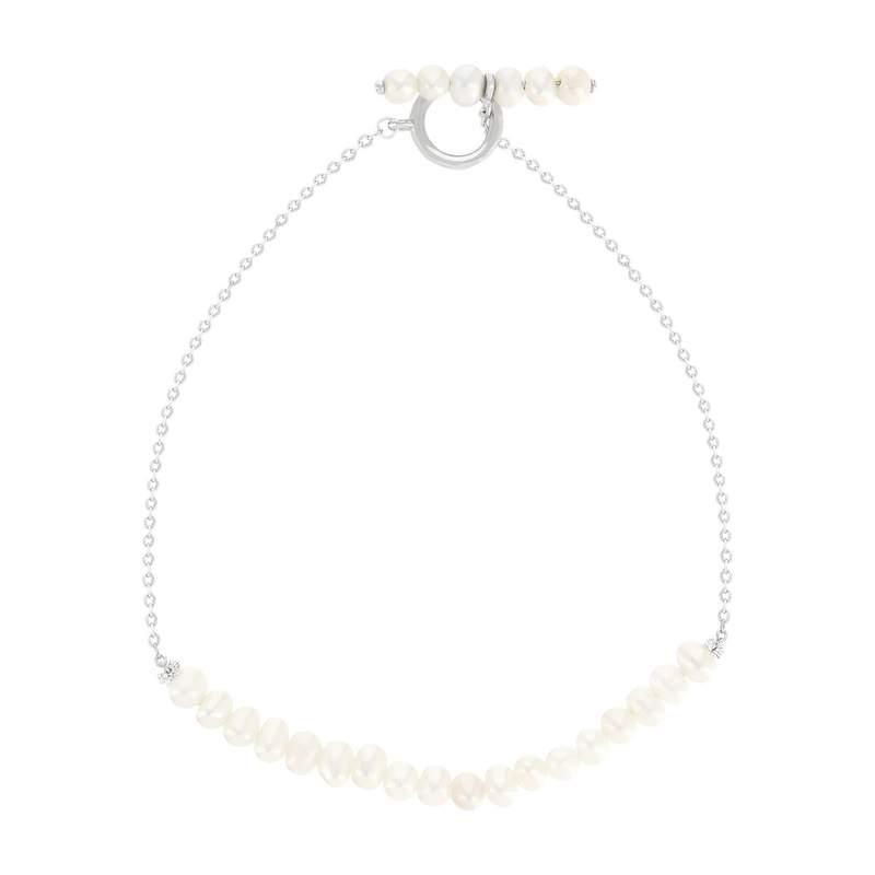 Bracelet argent 925 perles de Chine 19cm - vue 1