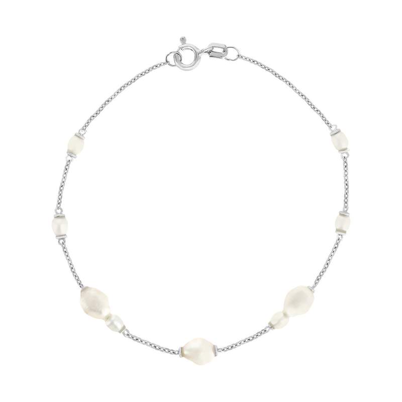 Bracelet argent 925 perles de Chine 19cm - vue 1