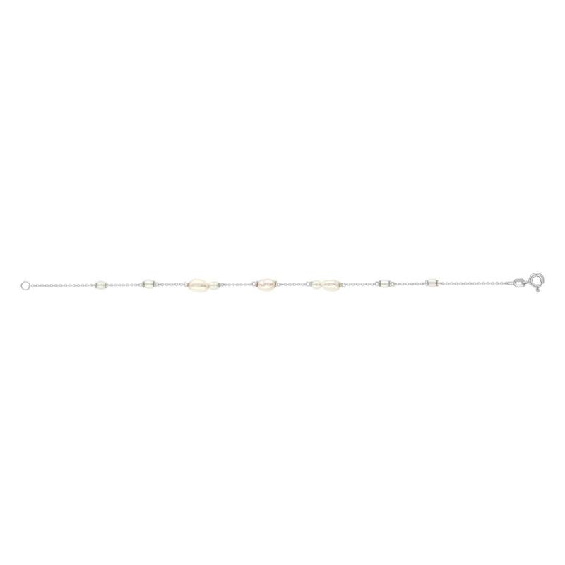 Bracelet argent 925 perles de Chine 19cm - vue 2