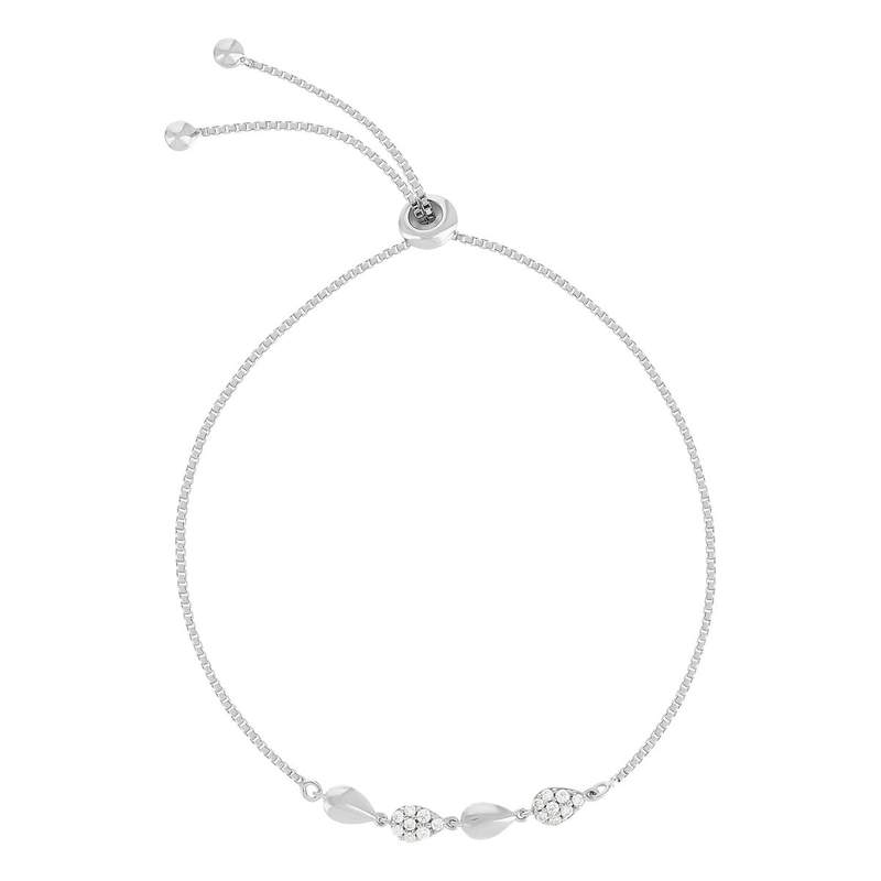 Bracelet argent 925 et zirconias 23cm - vue 1