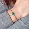 Bracelet argent 925 malachite 23cm - vue Vporté 1