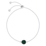 Bracelet argent 925 malachite 23cm - vue 1
