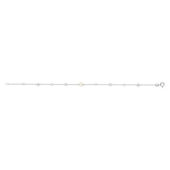 Bracelet argent 925 perles de Chine et zirconias 19cm