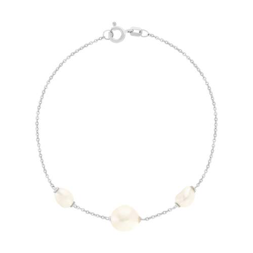 Bracelet argent 925 perles de Chine et zirconias 19cm