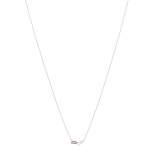 Collier argent 925 perle de Chine améthyste et topaze blanche 45cm - vue 2