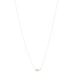Collier argent 925 perle de Chine péridot et topaze blanche traitée 45cm - vue 2
