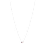 Collier argent 925 perle de Chine grenat rhodolite et topaze blanche 45cm - vue 2
