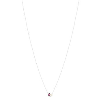Collier argent 925 perle de Chine grenat rhodolite et topaze blanche traitée 45cm