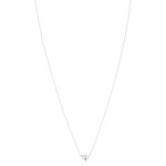 Collier argent 925 perle de Chine et topazes bleues traitées 45cm - vue 2