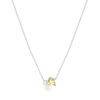 Collier argent 925 perle de Chine citrine et topaze blanche 45cm - vue V1