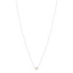 Collier argent 925 perle de Chine citrine et topaze blanche 45cm - vue 2