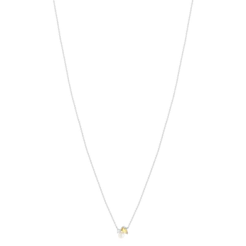 925 Silver Necklace with Chinese Pearl, Citrine, and White Topaz, 45 cm - View 2