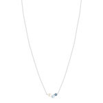 Collier argent 925 perle de Chine et topazes bleues traitées 45cm - vue 2