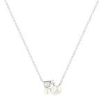 Collier argent 925 perle de Chine et zirconias 45cm - vue 1