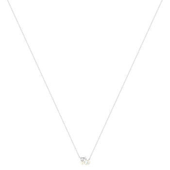 Collier argent 925 perle de Chine et zirconias 45cm