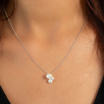 Collier argent 925 perles de Chine 45cm