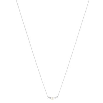 Collier argent 925 perle de Chine et zirconias 45cm