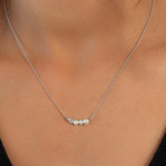 Collier argent 925 perles de Chine et zirconias 45cm - vue porté 1