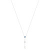 Collier argent 925 perle de Chine pierres imitation et zirconias 45cm - vue V2