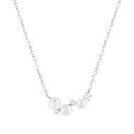 Collier argent 925 perles de Chine et zirconias 45cm